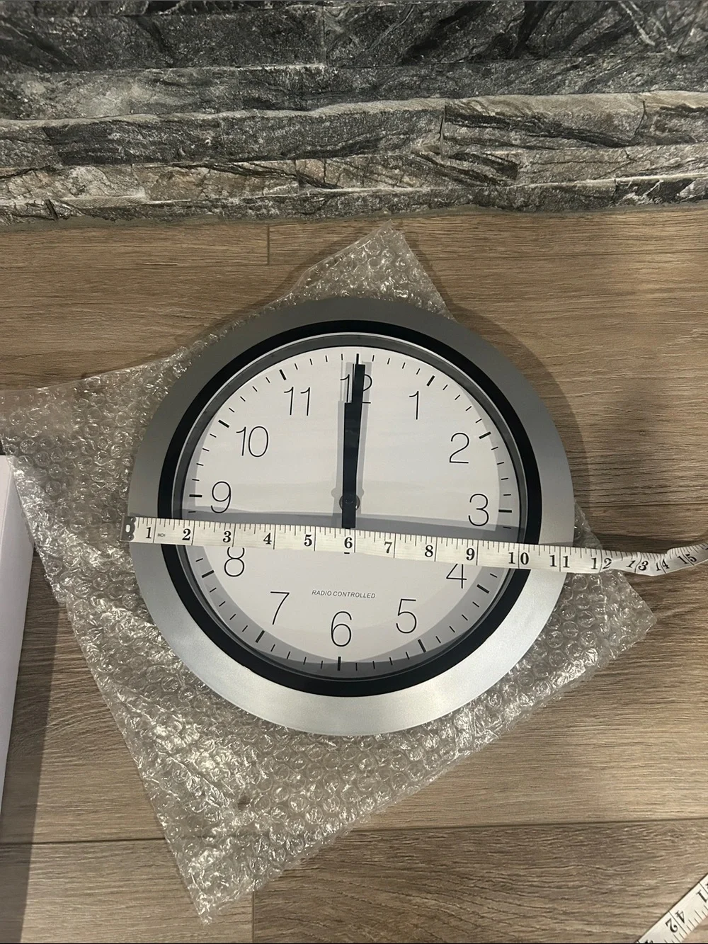 NWT 12” Modern Silver Wall Clock with White Face